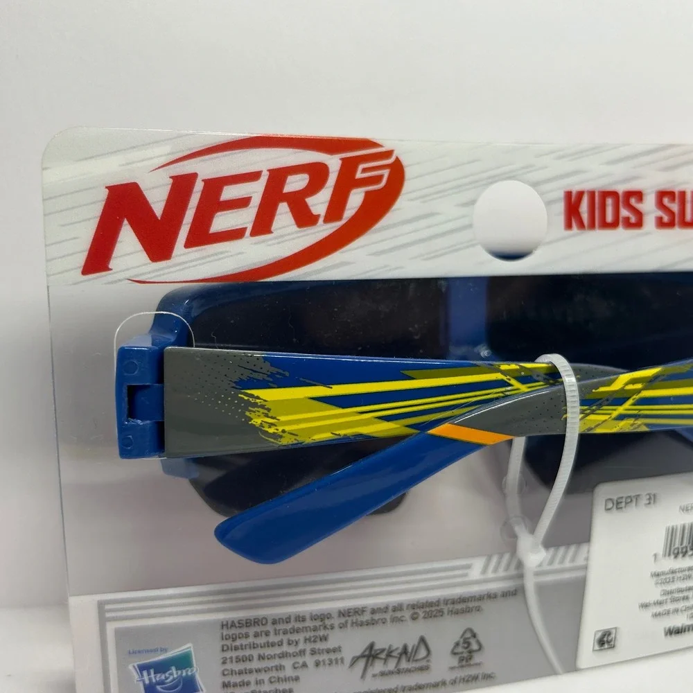 Nerf Arkaid Kids Sunglasses Blue Sport Wrap Shield UV Protection Summer Beach
